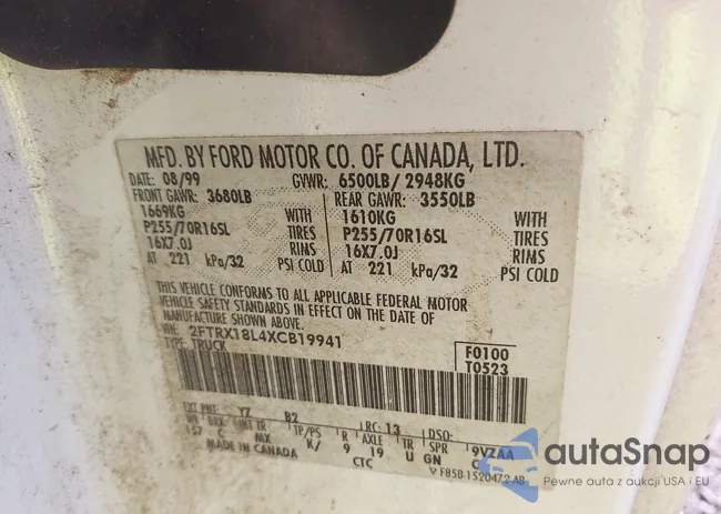 2FTRX18L4XCB19941: 43207742