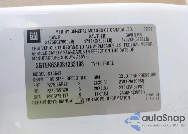 2GTEK638081333108: 43207759