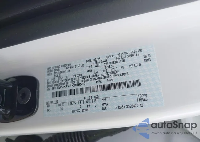 1FTEW2KP7SKD55569: 43207804