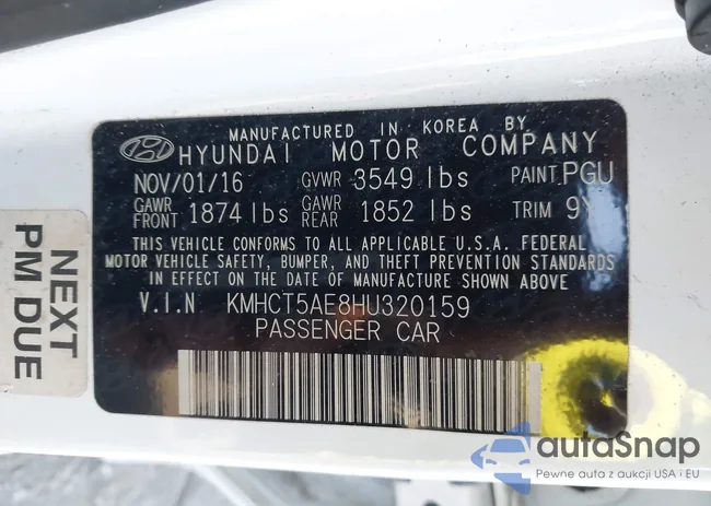 KMHCT5AE8HU320159: 43207839