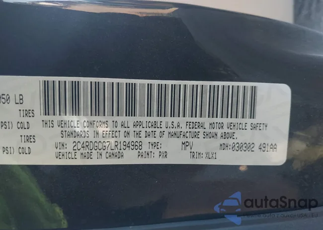 2C4RDGCG7LR194968: 43207867