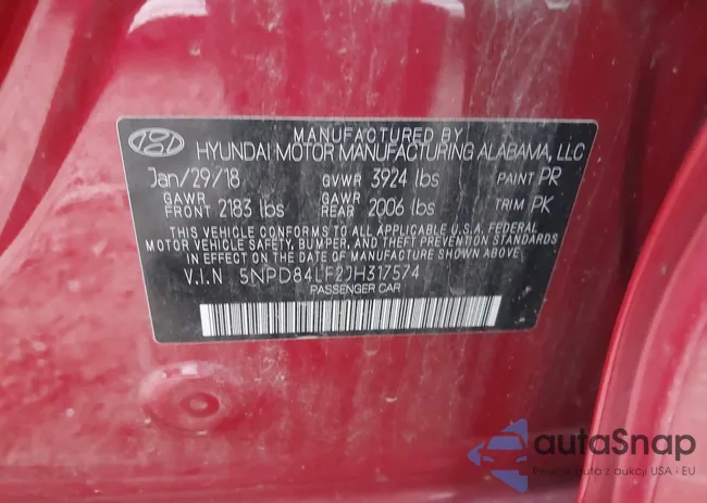 5NPD84LF2JH317574: 43209105