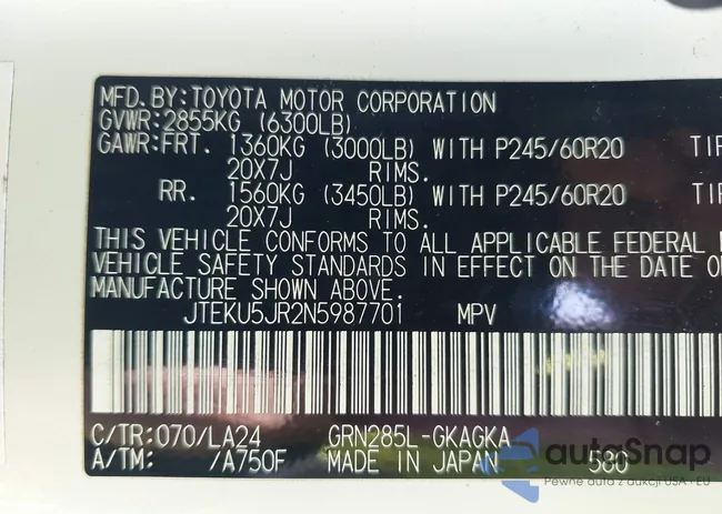 JTEKU5JR2N5987701: 43209144