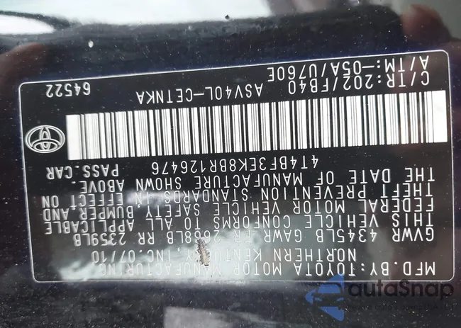 4T4BF3EK8BR126476: 43209376