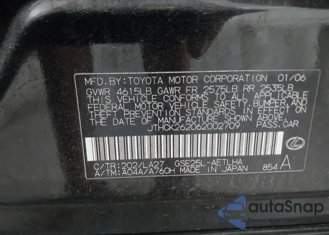 JTHCK262062002709: 43209486