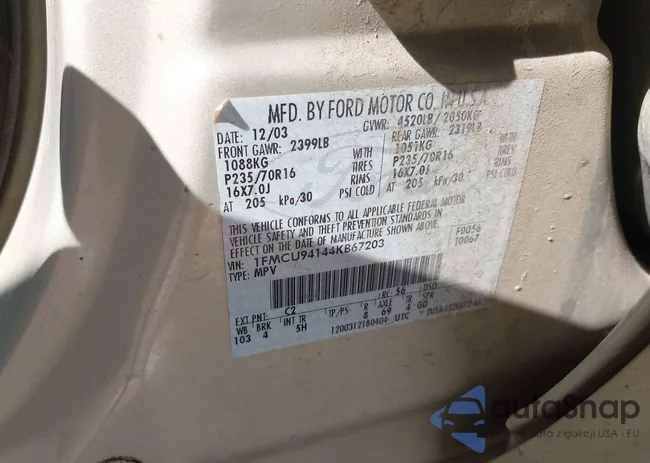 1FMCU94144KB67203: 43208626