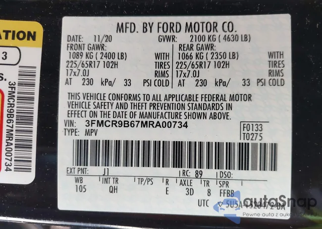 3FMCR9B67MRA00734: 43208804