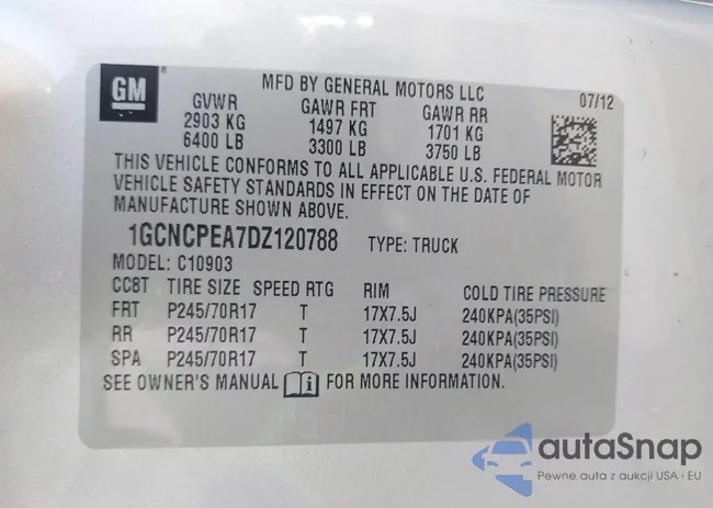 1GCNCPEA7DZ120788: 43208831