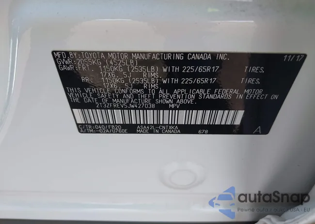 2T3ZFREV5JW427038: 43209970