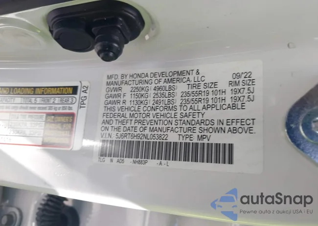 5J6RT6H92NL053822: 43210005