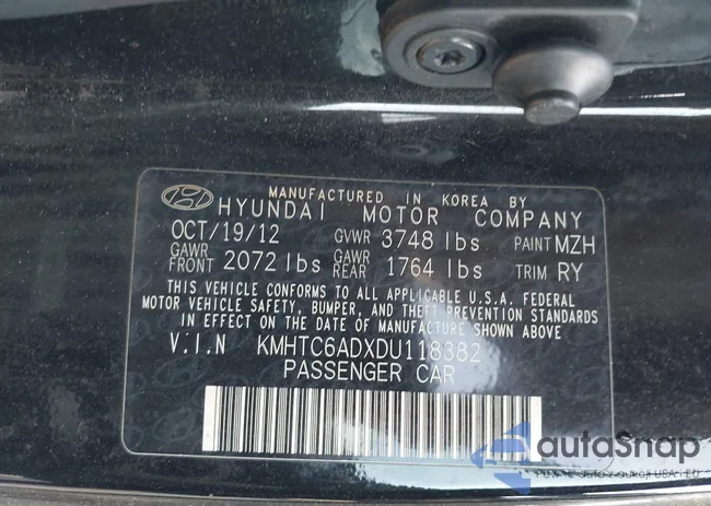 KMHTC6ADXDU118382: 43210123