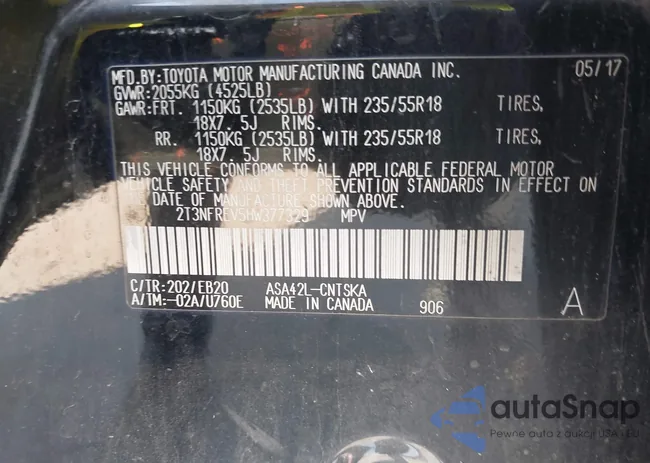 2T3NFREV5HW377329: 43210251