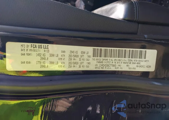 1C4RDHDG6KC779603: 43209553