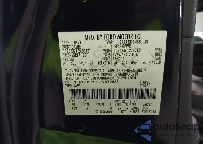 1FMCU9EG0CKA70453: 43209609