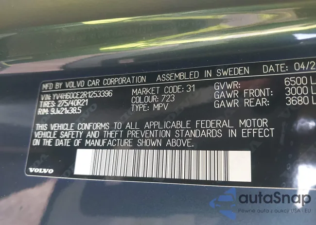 YV4H60CE2R1253396: 43209611