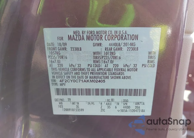 4F2CY0C71AKM02405: 43209745