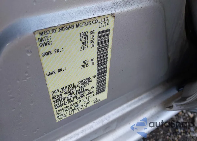 1N4AZ0CPXFC319230: 43209873