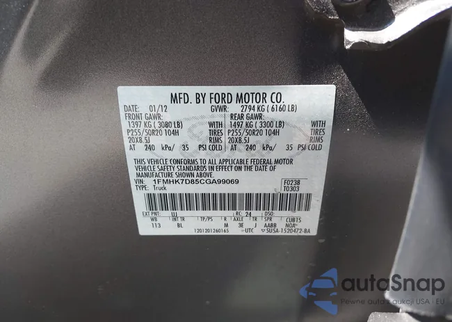 1FMHK7D85CGA99069: 43209924