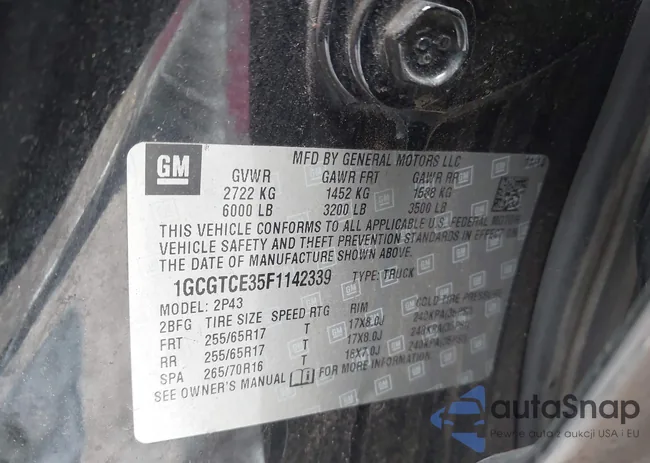 1GCGTCE35F1142339: 43211081