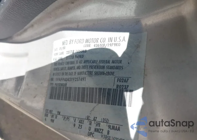 1FAFP4043YF257491: 43211194