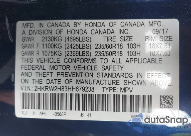 2HKRW2H83HH679238: 43211252