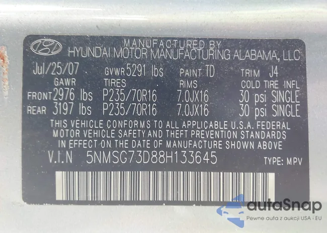 5NMSG73D88H133645: 43211387