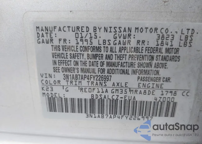 3N1AB7AP4FY226997: 43210719