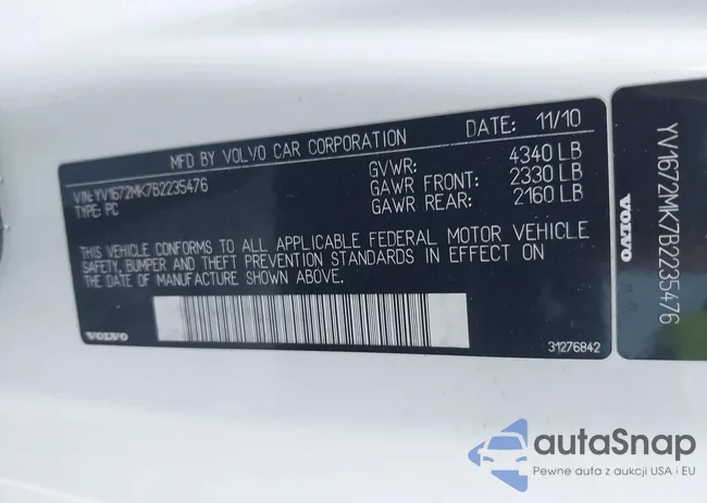 YV1672MK7B2235476: 43211921