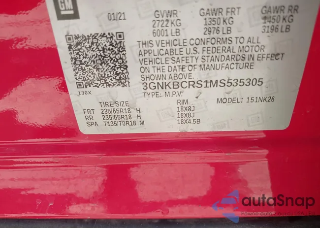 3GNKBCRS1MS535305: 43211935