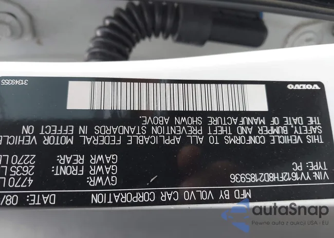 YV1612FH8D2185936: 43211989