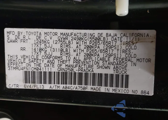 3TMMU4FN1CM041111: 43211995