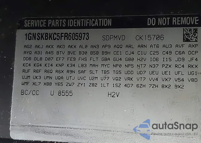 1GNSKBKC5FR605973: 43212048