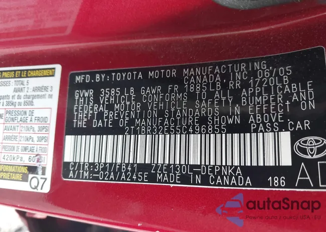 2T1BR32E55C496855: 43212078