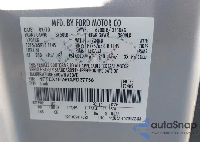 1FTEX1EW6AFD37758: 43212086