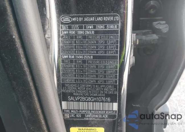 SALVP2BG8GH107616: 43212102