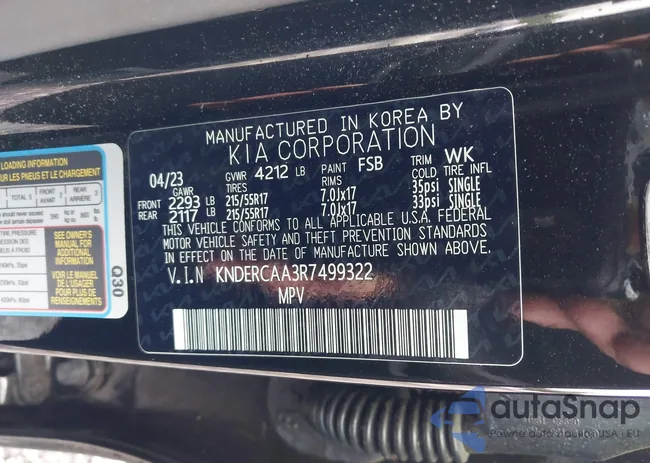 KNDERCAA3R7499322: 43212118