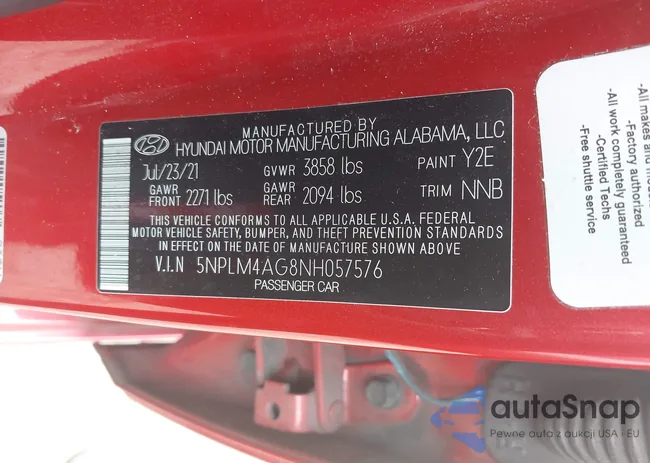 5NPLM4AG8NH057576: 43212145