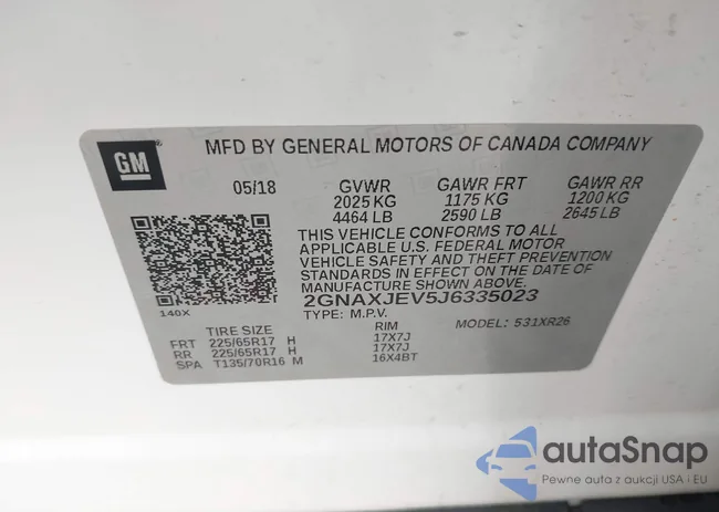 2GNAXJEV5J6335023: 43212298