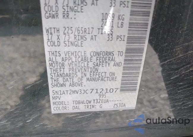 5N1AT2MV3JC712107: 43212318