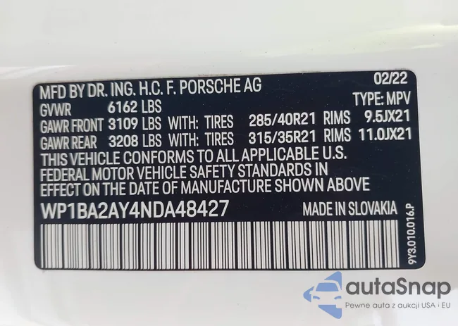 WP1BA2AY4NDA48427: 43212395