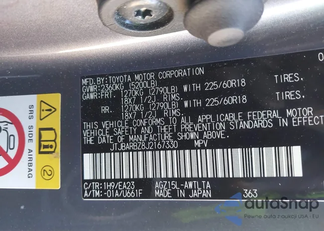 JTJBARBZ8J2167330: 43212403