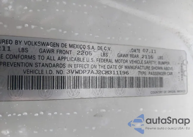 3VWDP7AJ2CM311196: 43212461