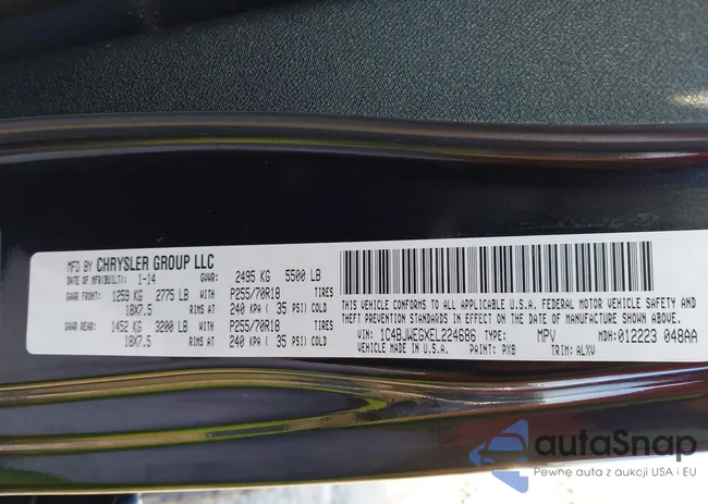 1C4BJWEGXEL224686: 43211537