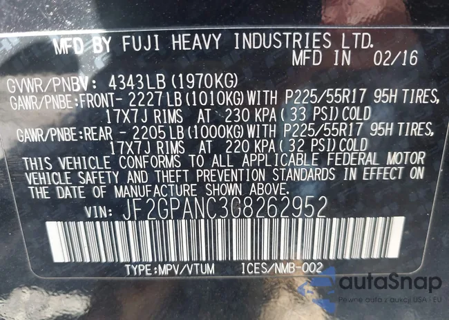 JF2GPANC3G8262952: 43211551