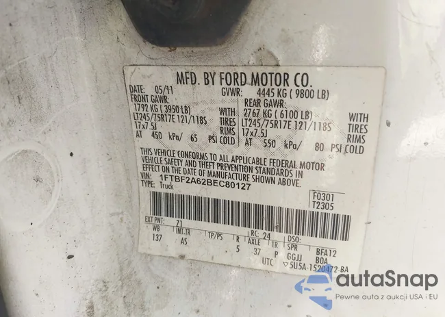 1FTBF2A62BEC80127: 43211563