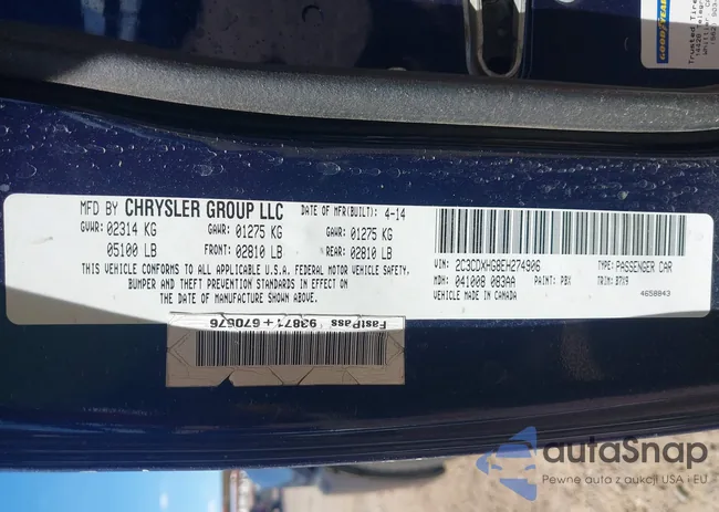 2C3CDXHG8EH274906: 43211696