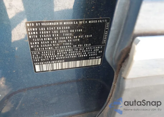 3VV3B7AX8JM039544: 43211784