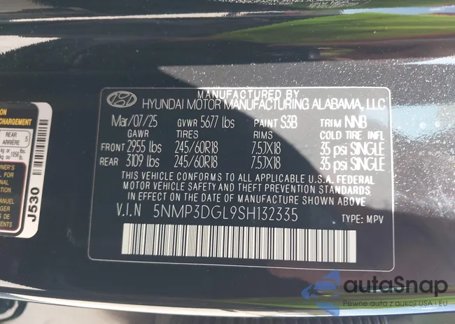 5NMP3DGL9SH132335: 43211803