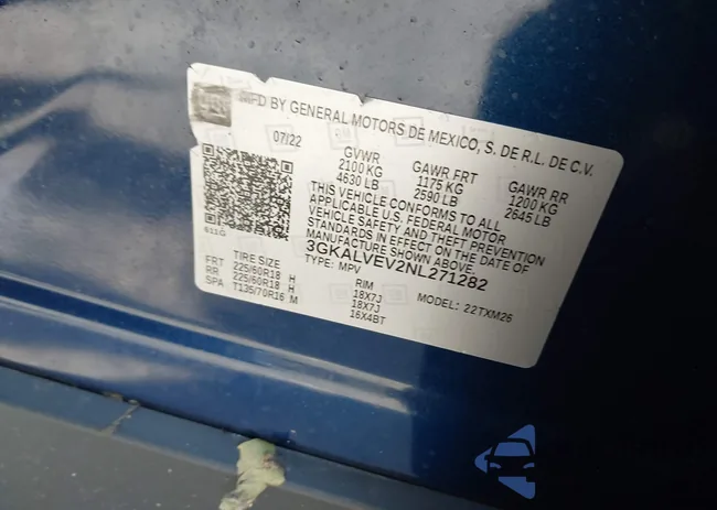 3GKALVEV2NL271282: 43212936