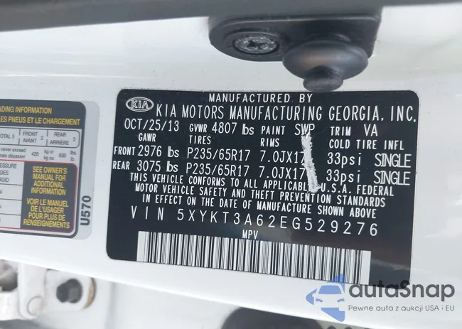 5XYKT3A62EG529276: 43213032